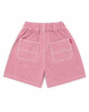 Janel Denim Red Striped Shorts