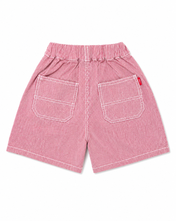 Janel Denim Red Striped Shorts