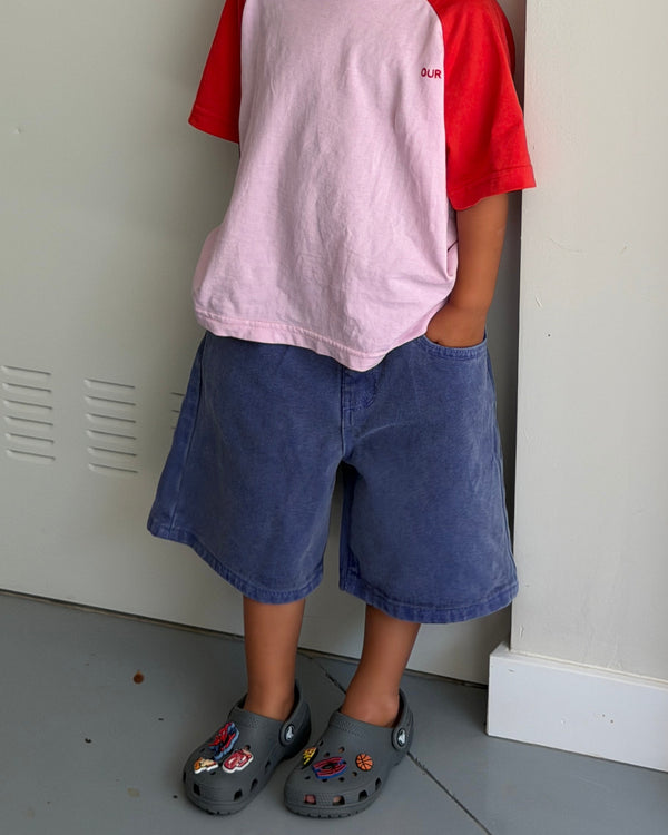 Paris Denim Shorts Purple