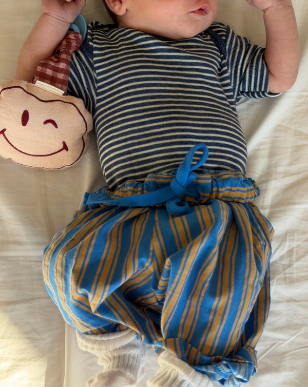 Striped Romper Short Sleeve - Navy