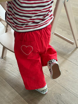 Olivia Heart Jeans Red