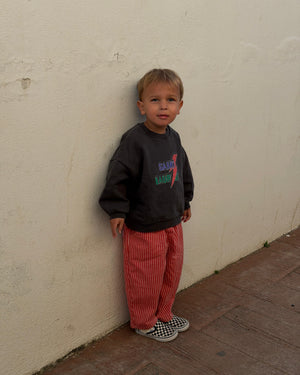 Lucie gestreepte jeans rood