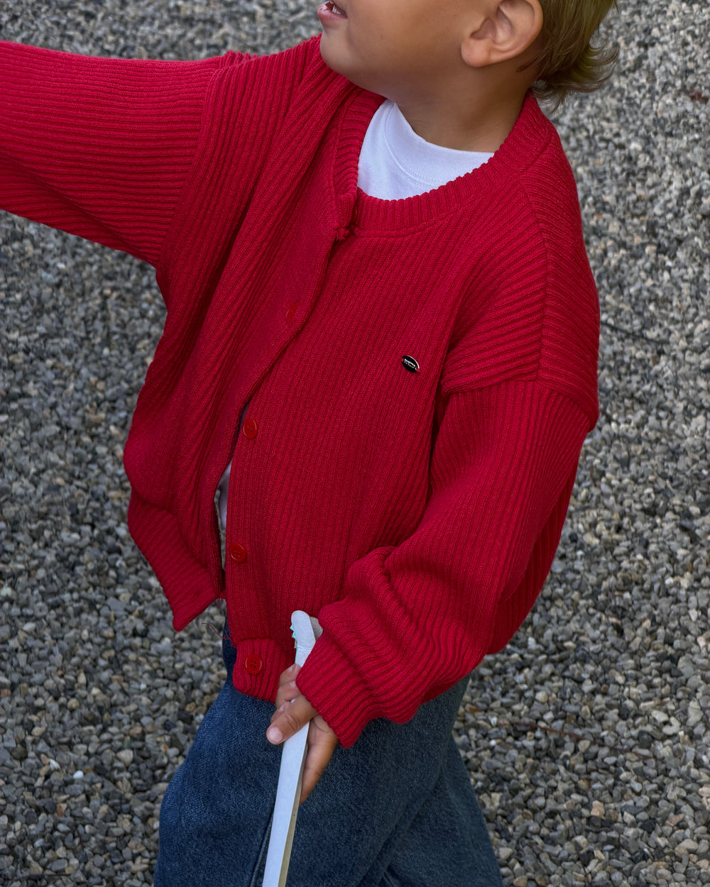 Em Red Cardigan