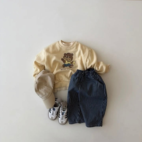 Lucie gestreepte jeans blauw